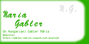 maria gabler business card